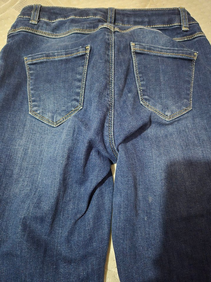 Düğmeli Mavi Kıs Çocuk Denim Pantolon - Görsel 3