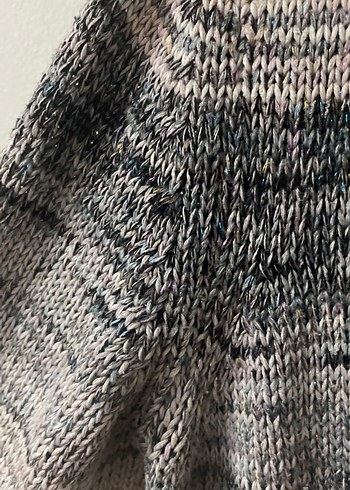 Bohem Gri Kadın Triko Hırka - Görsel 6