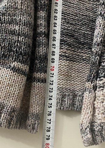 Bohem Gri Kadın Triko Hırka - Görsel 7