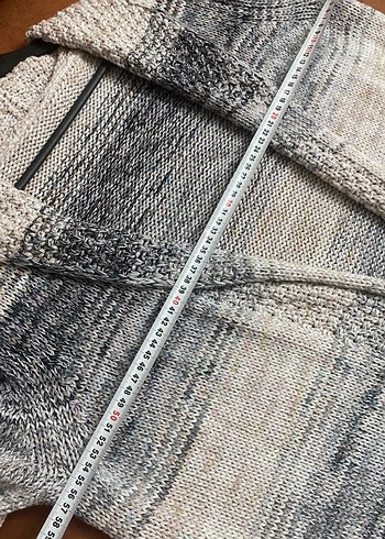 Bohem Gri Kadın Triko Hırka - Görsel 8