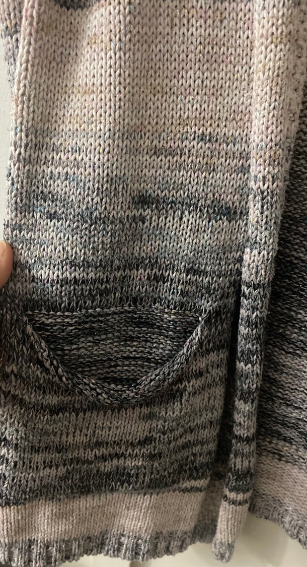 Bohem Gri Kadın Triko Hırka - Görsel 3