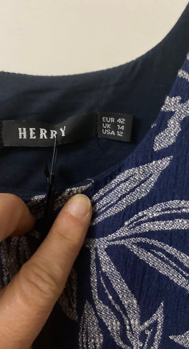 Lacivert Kare Yaka Pilili Midi Elbise - Görsel 3