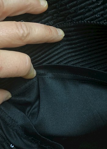 Kadın Siyah Mini Örgü V Yaka Elbise - Görsel 4