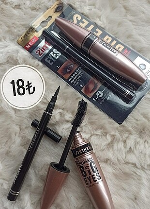 Suya dayanıklı rimel ve eyeliner 2 li set