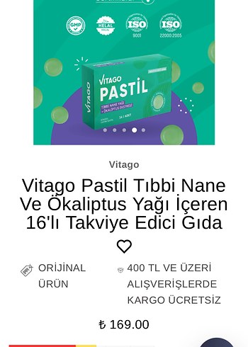 Beden Renk Vitago Nane ve Okaliptus Ekstresli Pastil 16 Adet