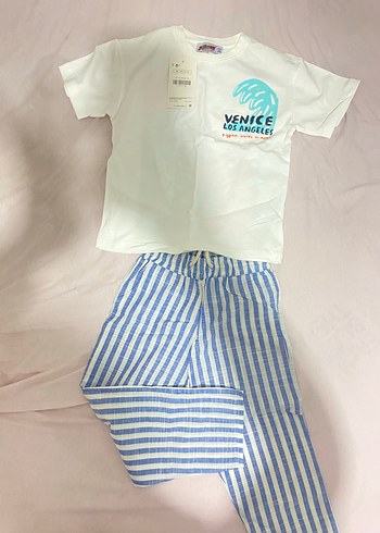 Beyaz Baskılı Çocuk alt üst takım - Görsel 3