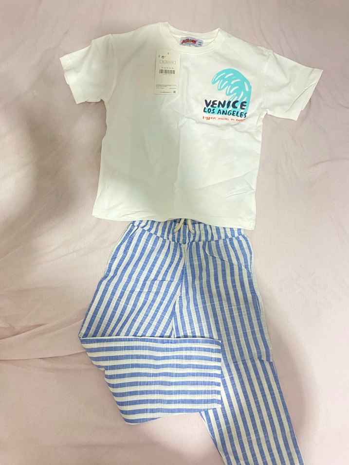 Beyaz Baskılı Çocuk alt üst takım - Görsel 3