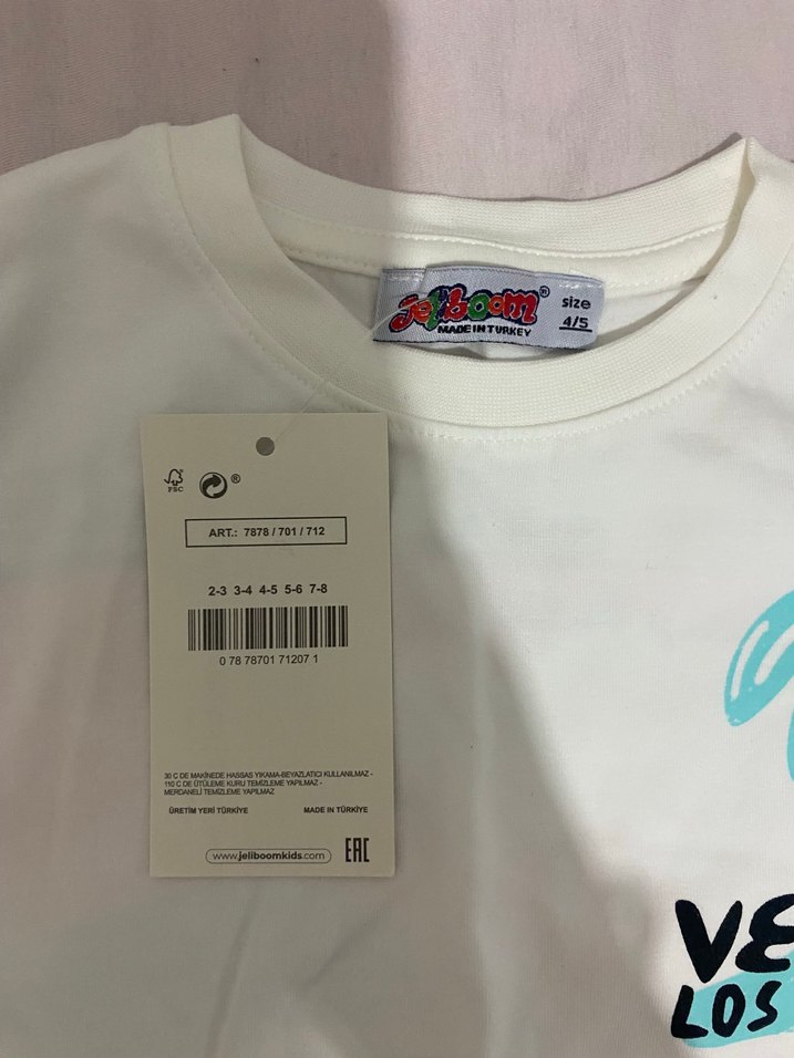 Beyaz Baskılı Çocuk alt üst takım - Görsel 2