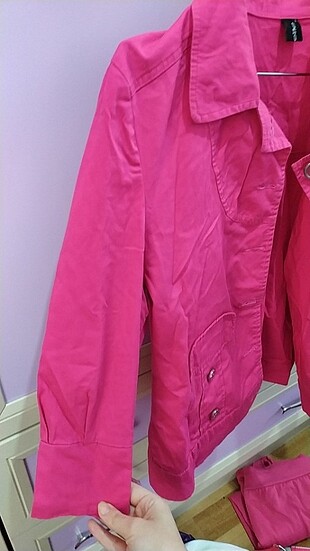 Mango Pembe ceket düğmeli