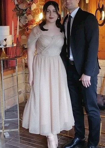 Düşük kol midi abiye - Görsel 3