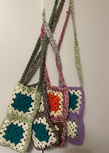 Bohem Tarz El Örgüsü Renkli Çanta - Görsel 2