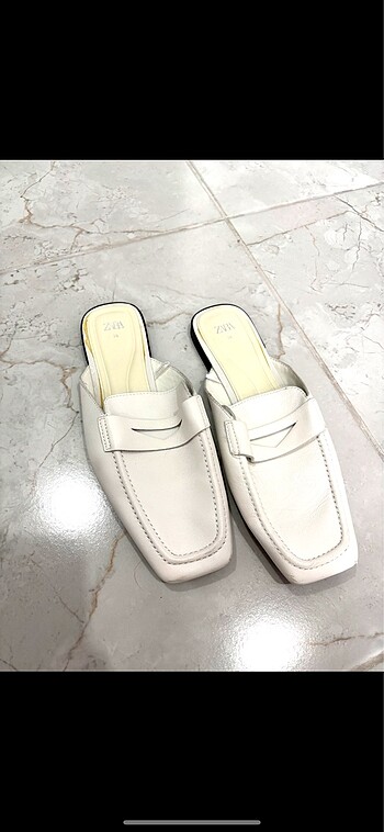 Arkası Açık Deri Loafer