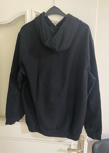 xxl Beden gri Renk Erkek Siyah Kapüşonlu Baskılı Sweatshirt