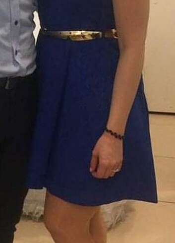 m Beden mavi Renk Quzu marka saks mavisi mini elbise