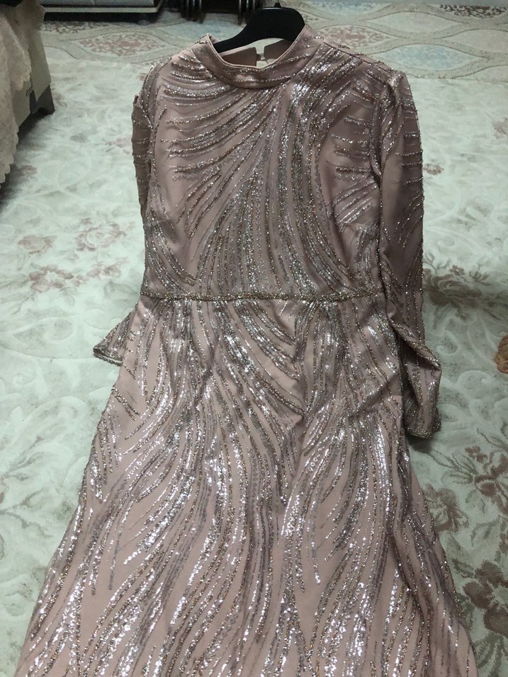 Pınar şems marka kapalı tesettür elbise abiye - Görsel 4