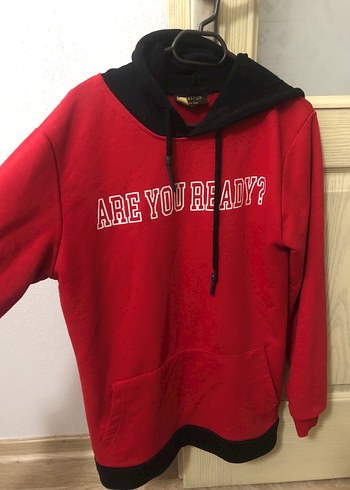 Kırmızı Kapüşonlu Sweatshirt - Görsel 3