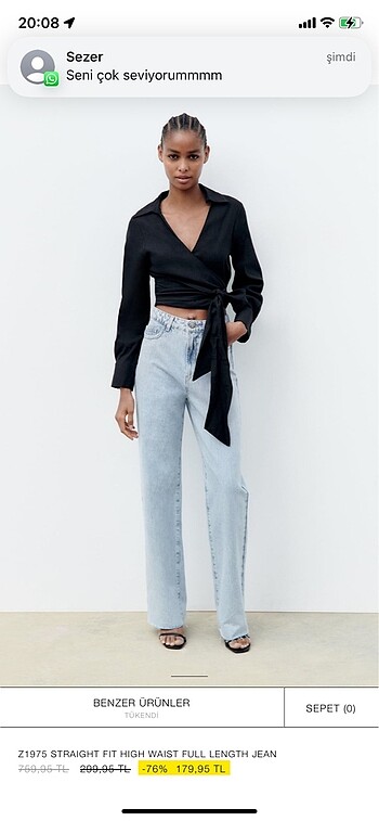 Zara straight fit jean