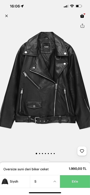 Pull and Bear Oversize suni deri ceket