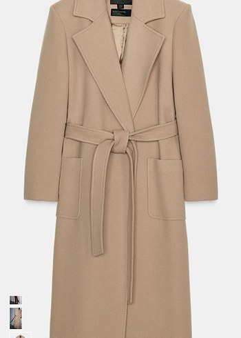 Zara kemerli yün kaban - Görsel 2