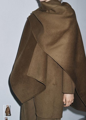 Zara yün pelerinli kaban - Görsel 2