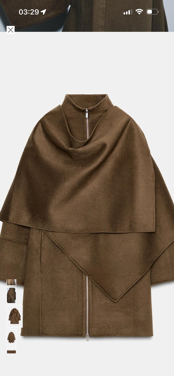 Zara yün pelerinli kaban - Görsel 3