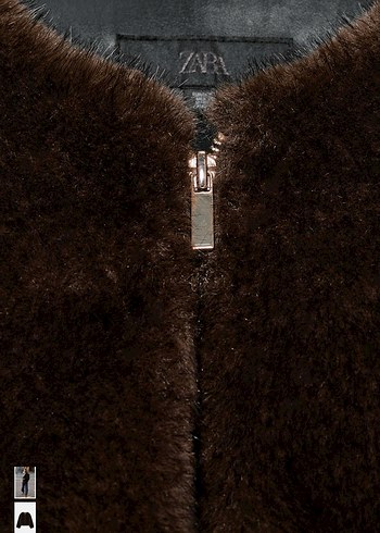 Kahverengi Kadın Uzun Kollu Peluş Ceket - Görsel 3