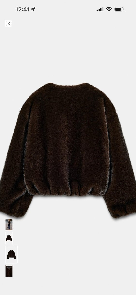 Kahverengi Kadın Uzun Kollu Peluş Ceket - Görsel 2