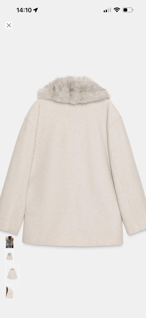 Bej Kadın Kürklü Midi Kaban - Görsel 4