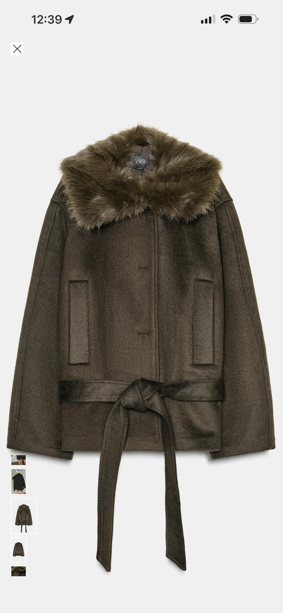 Kürk Detaylı Mini yün  Kaban - Görsel 2