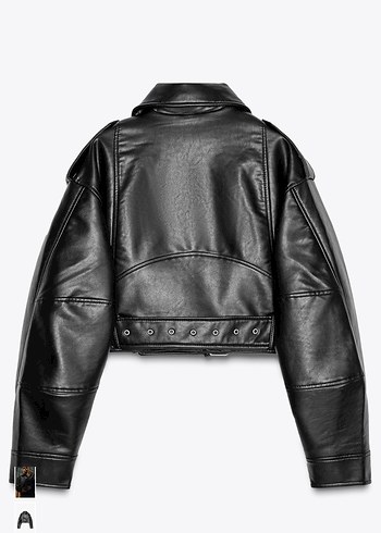 Zara Siyah Deri Biker Ceket - Görsel 2