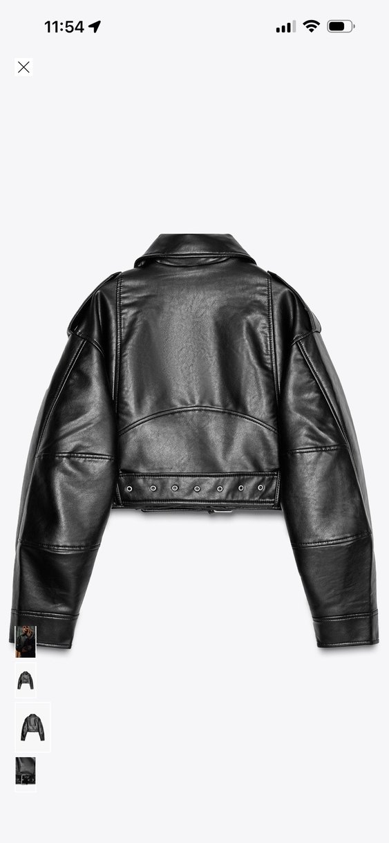 Zara Siyah Deri Biker Ceket - Görsel 2