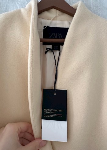 Zara kemerli yün kaban - Görsel 3