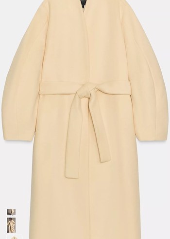 Zara kemerli yün kaban - Görsel 5