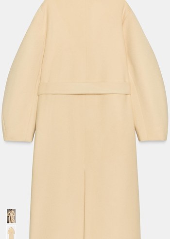 Zara kemerli yün kaban - Görsel 6