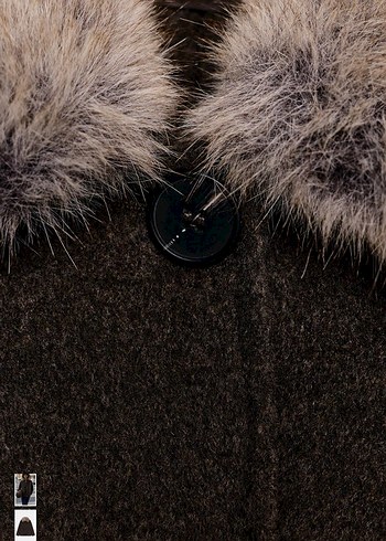 Zara kürk yakalı yünlü kaban - Görsel 4