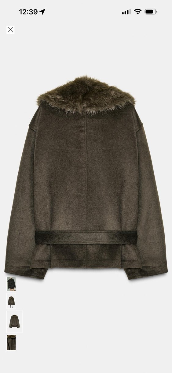 Kahverengi Mini Süet Kürk Detaylı Kadın Kaban - Görsel 3