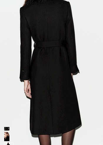 Zara Kürklü Yakalı yünlü Kaban - Görsel 3