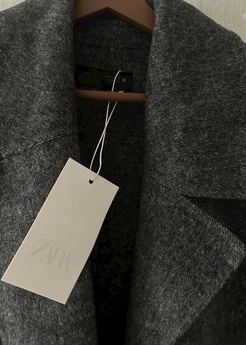 Zara kemerli yünlü kaban - Görsel 9