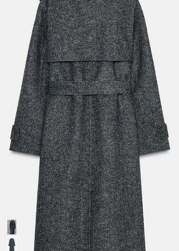 Zara kemerli yünlü kaban - Görsel 6