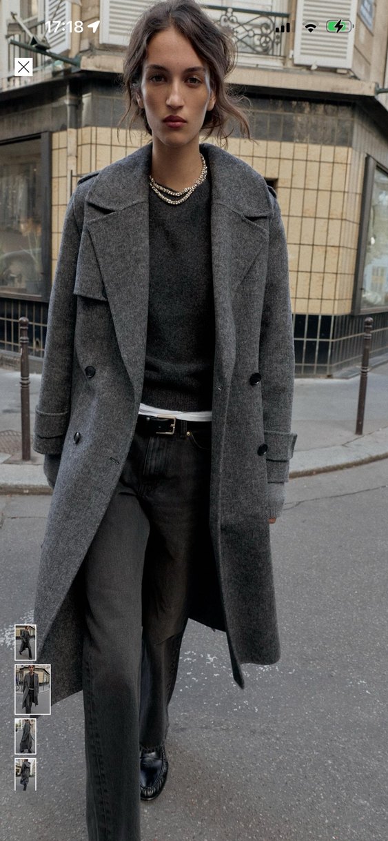 Zara kemerli yünlü kaban - Görsel 2