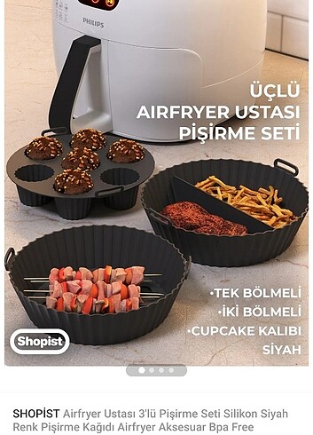 Airfryer silikon pişirme kapları 3lu set