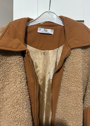 Kahverengi Peluş Kadın Midi Ceket - Görsel 3