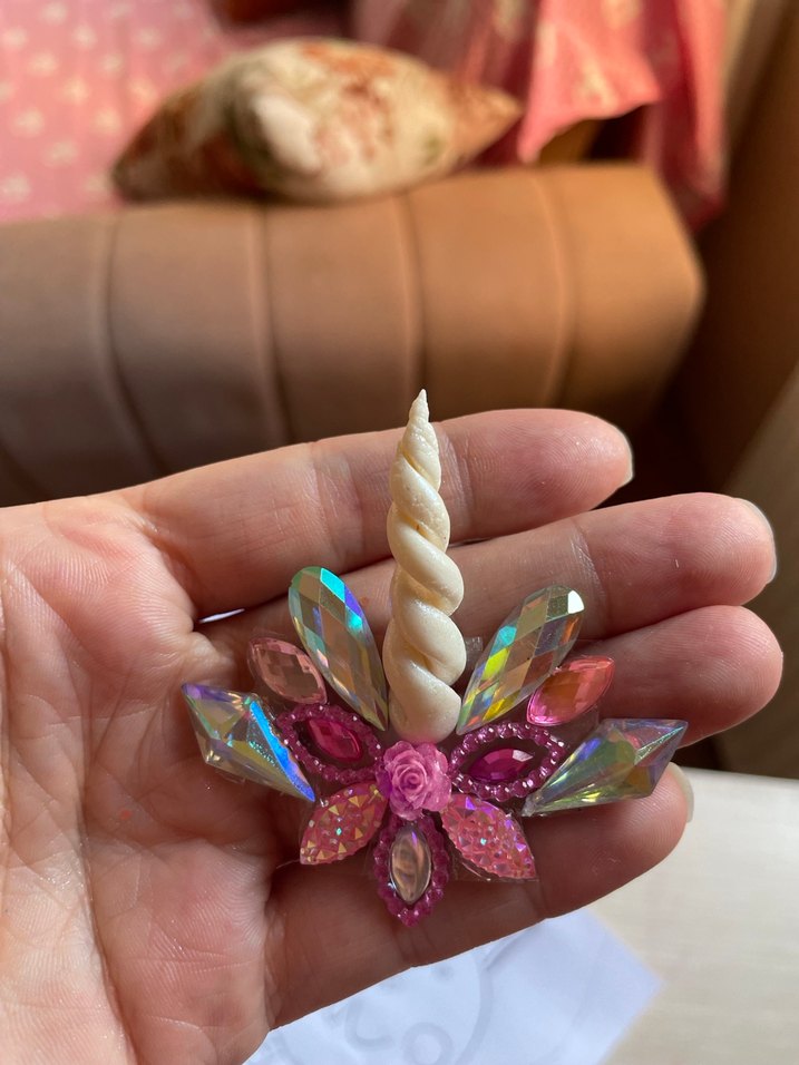 Pembe Unicorn  Özel Tasarım yüz taşı - Görsel 2