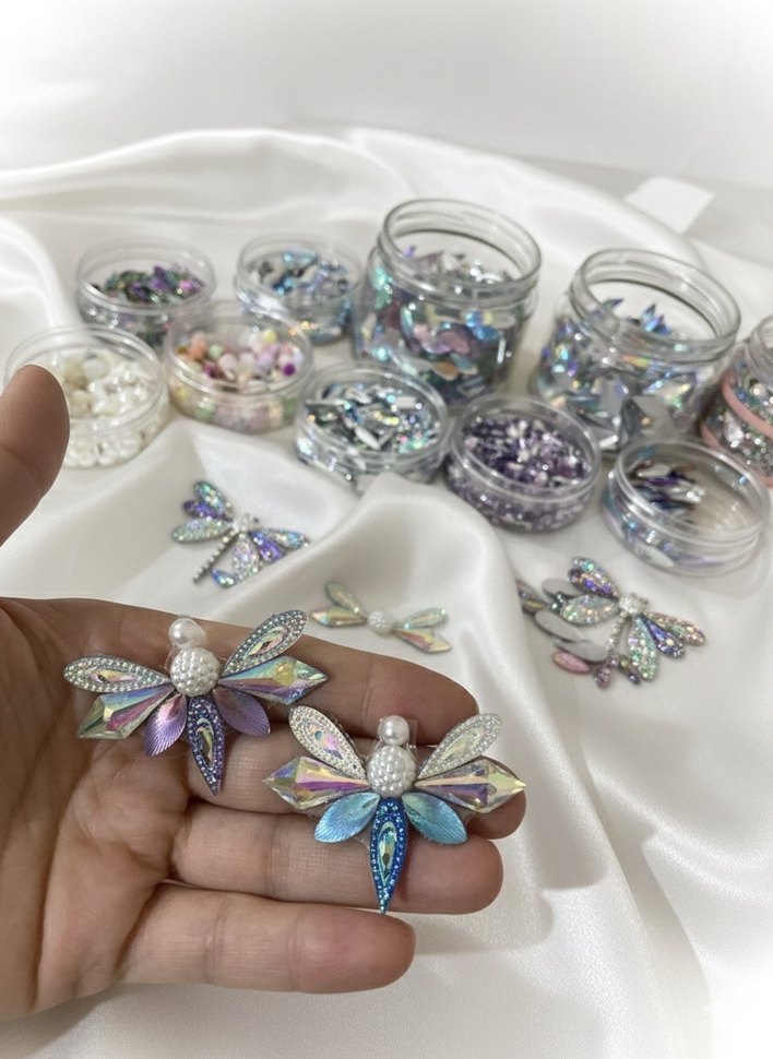 Renkli Işıltılı yusufçuk yüz taşı - Görsel 3