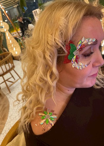 Glitter yüz taş süsleme - Görsel 2