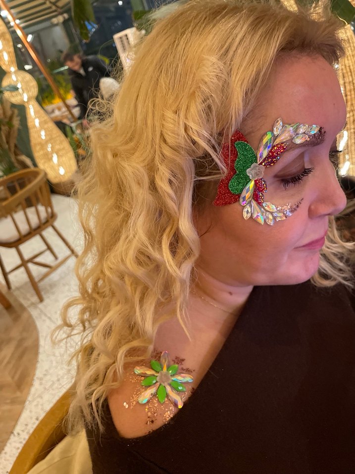 Glitter yüz taş süsleme - Görsel 2