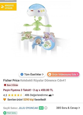 Fisher Price Fisher price Kelebekli Rüyalar Dönence