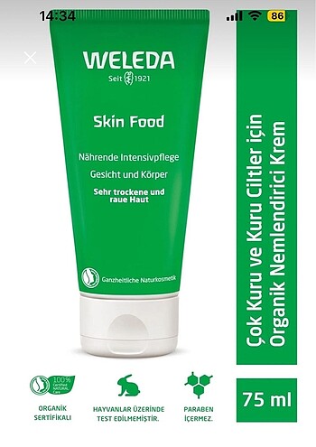 Beden Weleda krem 75ml