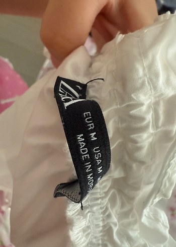 m Beden Zara bağcıklı poplin top