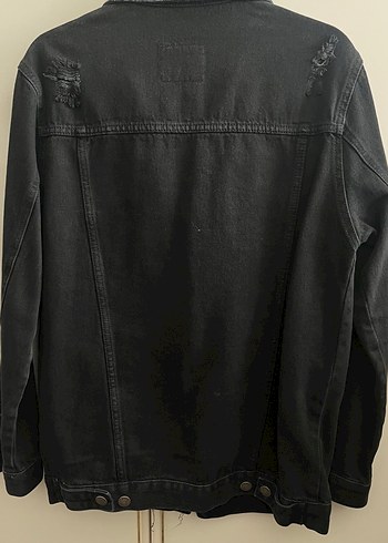 38 Beden Siyah Düğmeli Kadın Denim Ceket